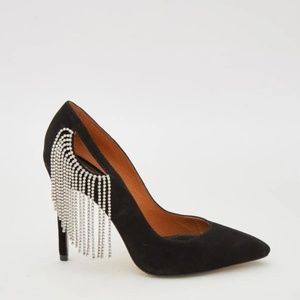 Jaggar Diamante Black Suede Rhinestone Pumps